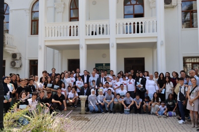 Прошла встреча участников летнего лагеря «Ахьышьҭрахь» с первым вице-премьером, министром энергетики и транспорта Республики Абхазия Джансухом Нанба и заместителем руководителя Администрации Президента Республики Абхазия Зурабом Каджая